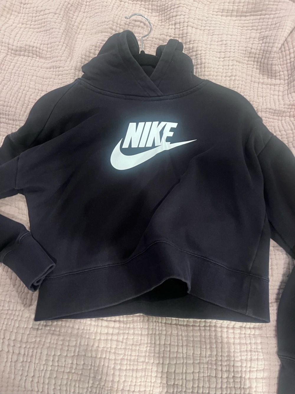 Nike Black Hoodie with White Swoosh Logo